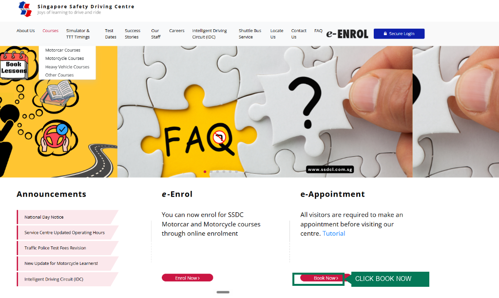 SSDC Homepage - e-Appointment Book Now