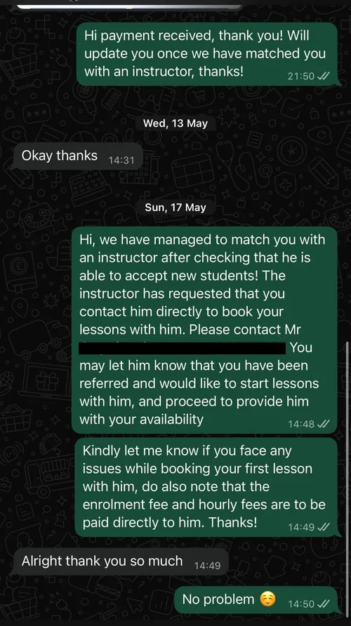 Student BBDC pass screenshot